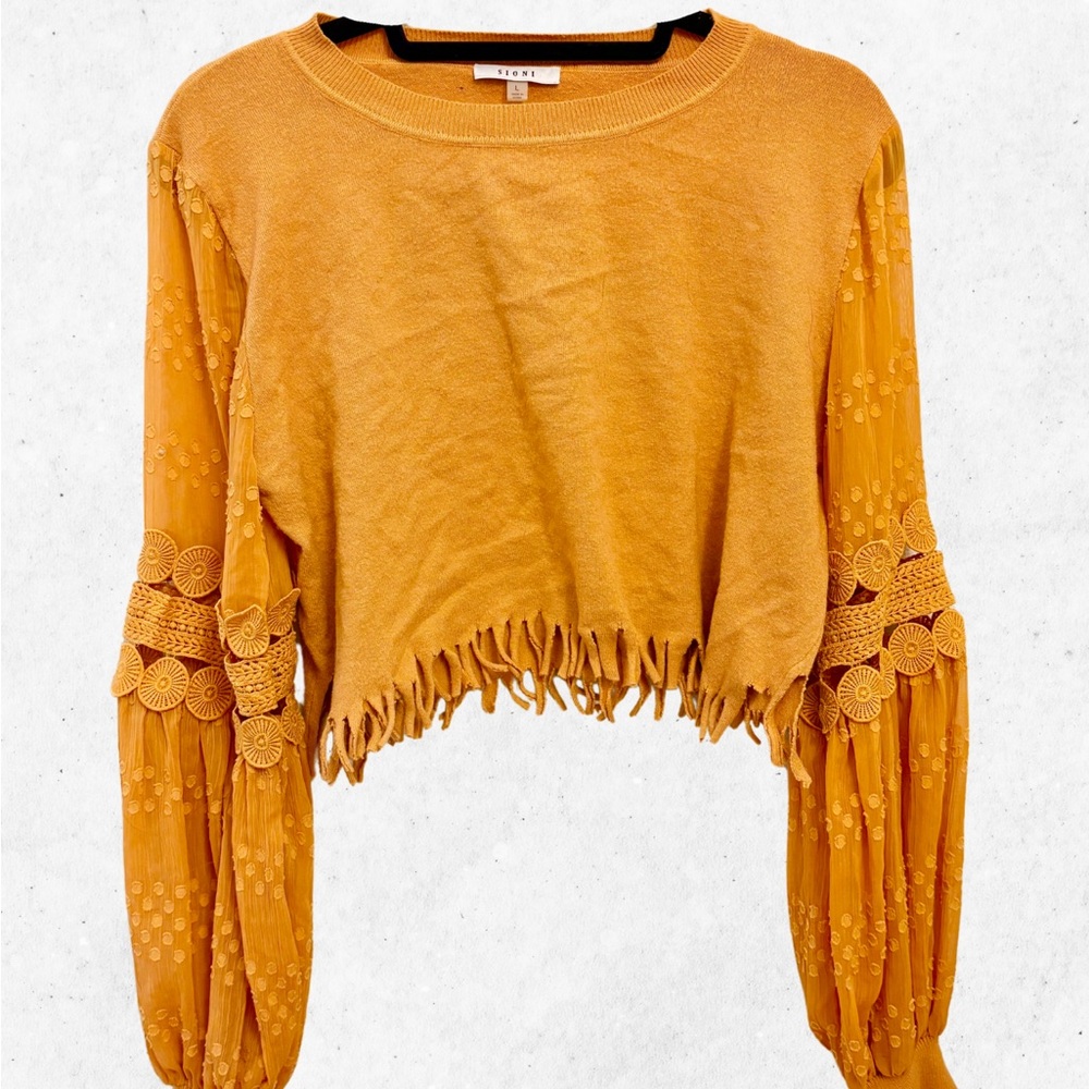 Mustard Yellow Boho Style Crop Top